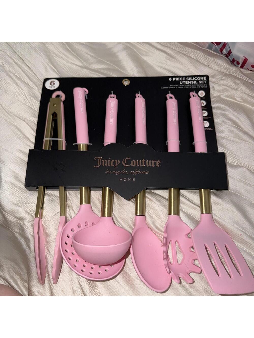 Juicy Couture 6 Piece Pink Silicone Utensil Set